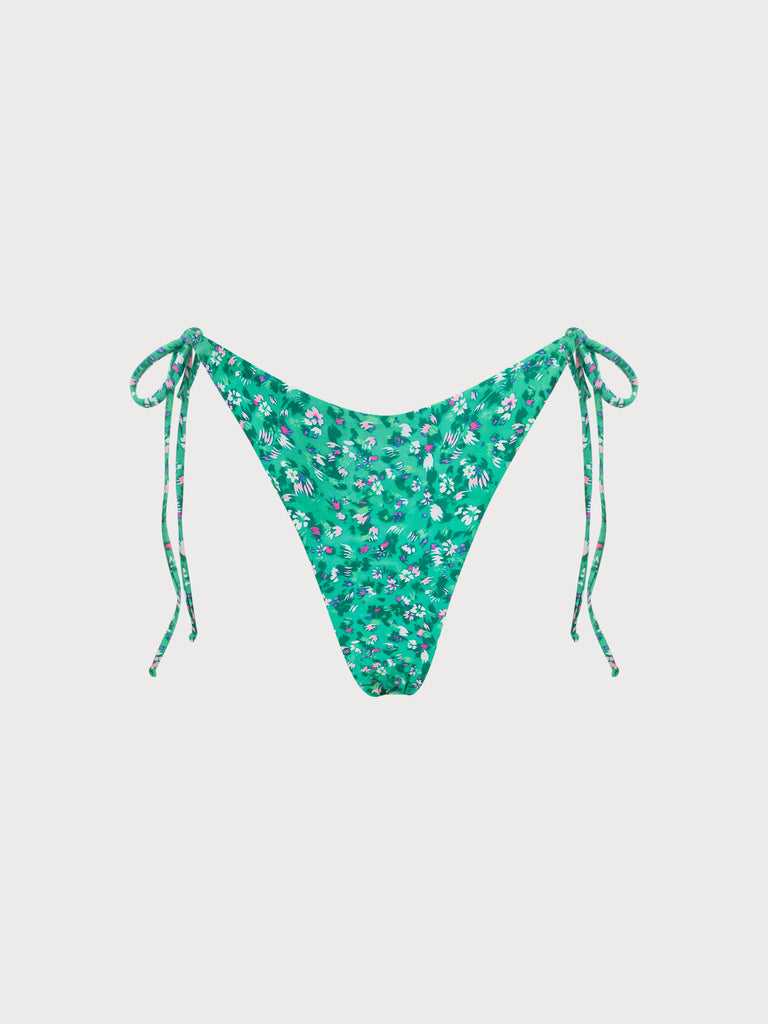 Floral Tie Bikini Bottom & Reviews Green Sustainable Bikinis BERLOOK