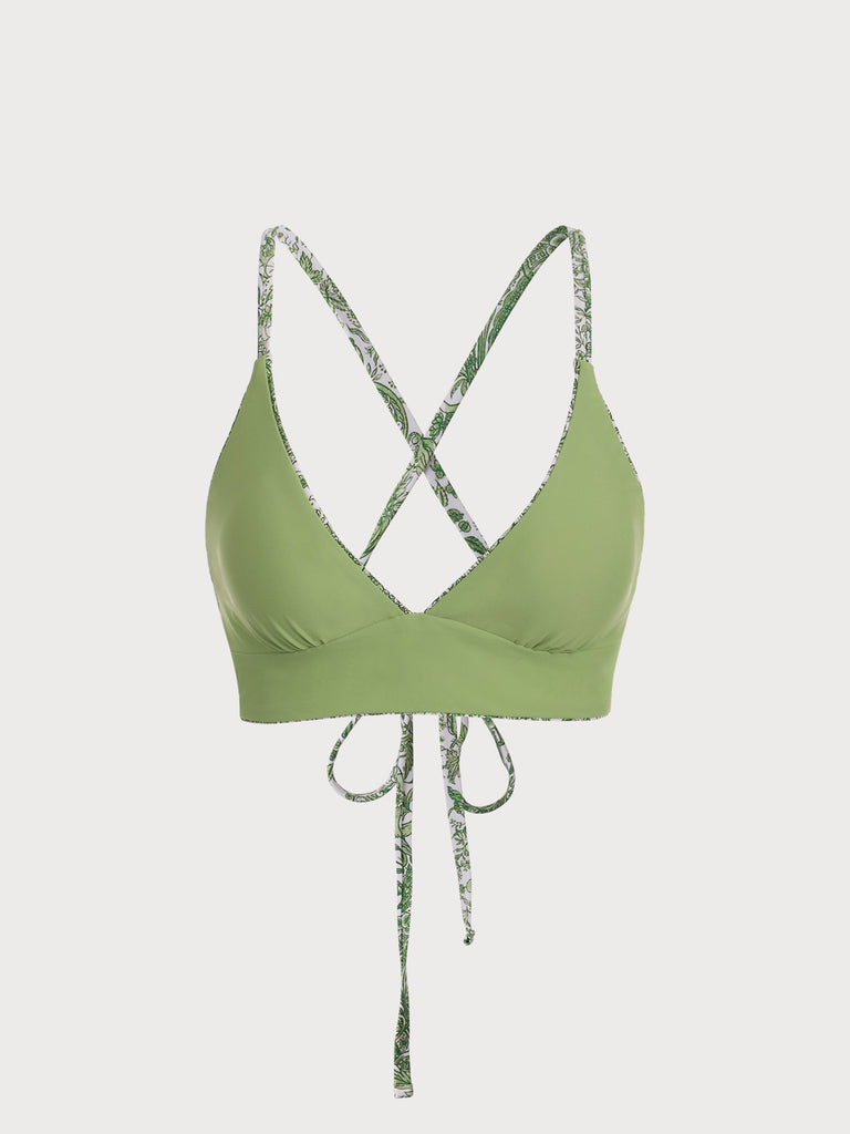 Greeen Reversible Longline Bikini Top Sustainable Bikinis - BERLOOK