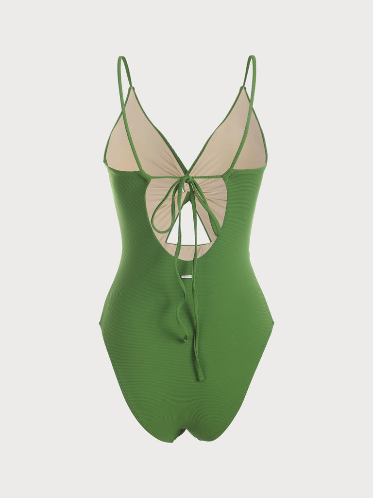 Green Cut Out One-Piece Swimsuit Sustainable One-Pieces - BERLOOK