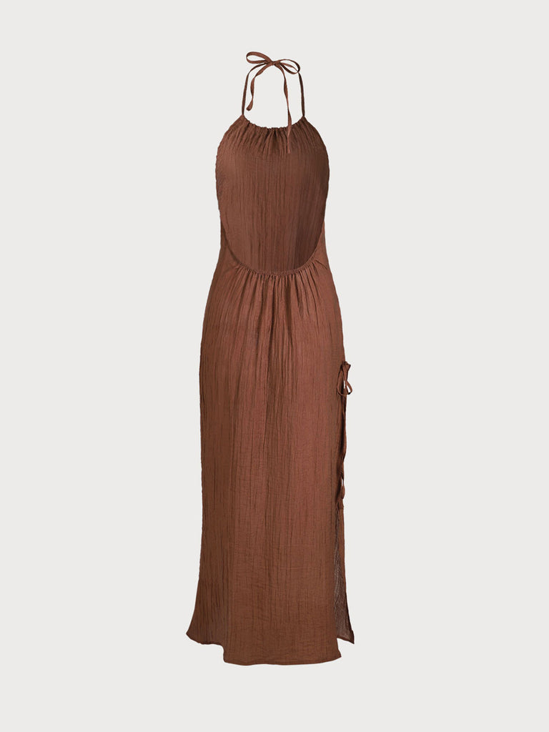 Halter Slit Cover-Up Dress Sustainable Cover-ups - BERLOOK