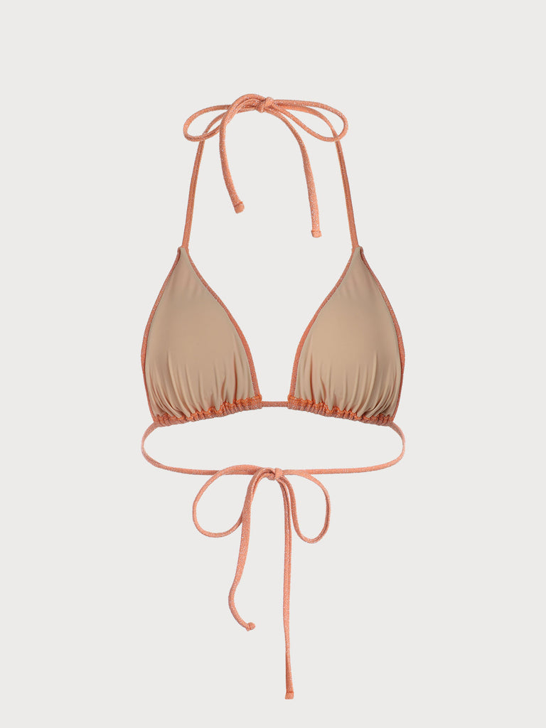 Lurex Halter Triangle Bikini Top Sustainable Bikinis - BERLOOK