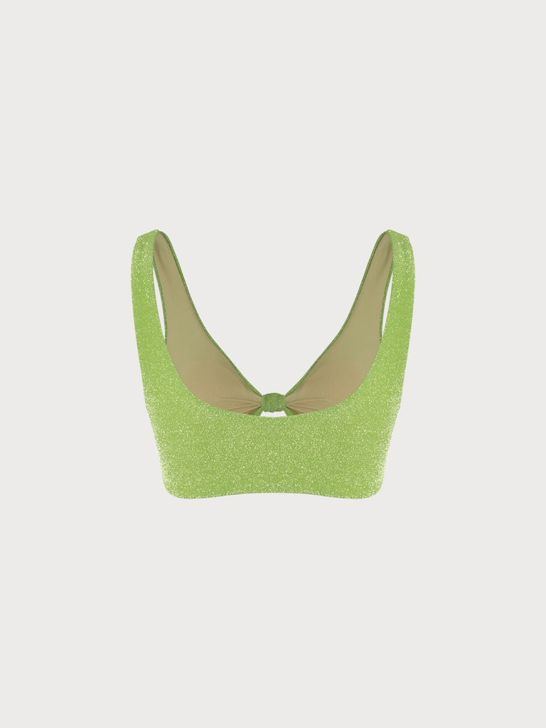 Lurex Knot Front Bikini Top Sustainable Bikinis - BERLOOK