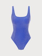 Lurex Plus Size One-Piece Swimsuit Navy Sustainable Plus Size One-Pieces - BERLOOK