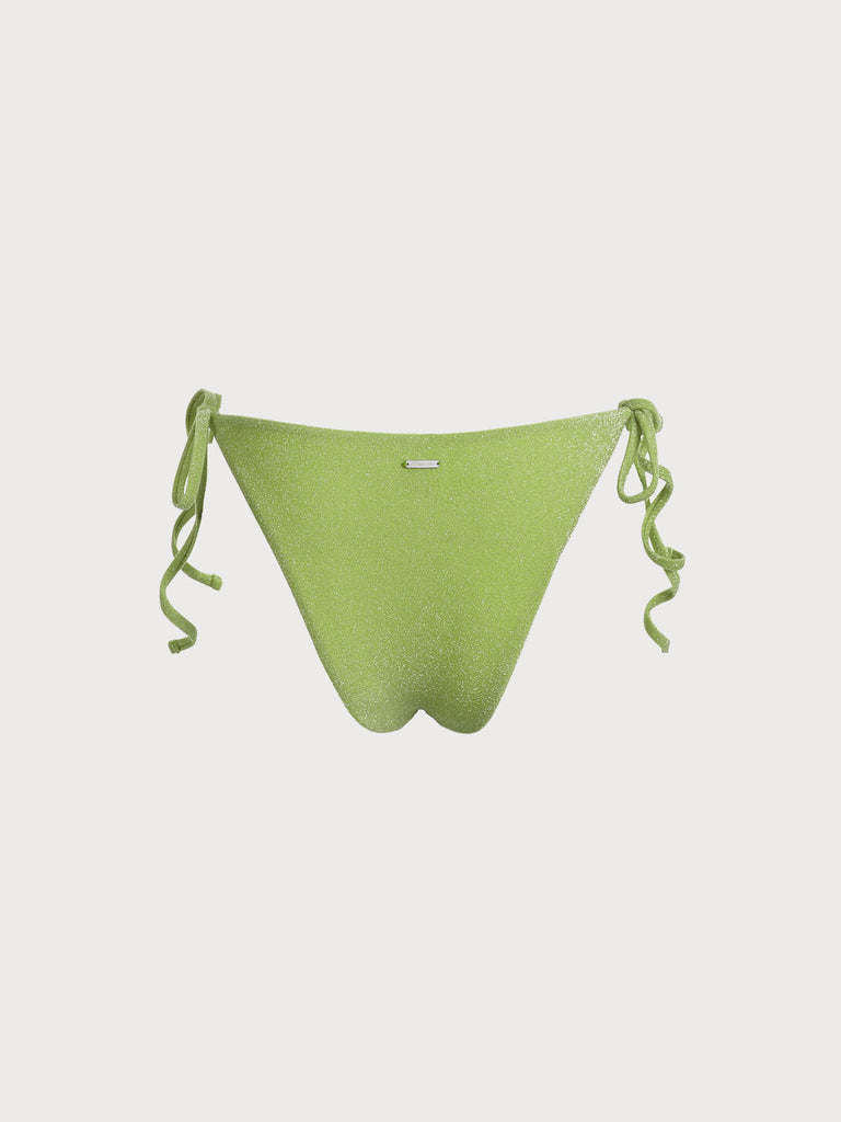 Lurex Tie Side Bikini Bottom Sustainable Bikinis - BERLOOK