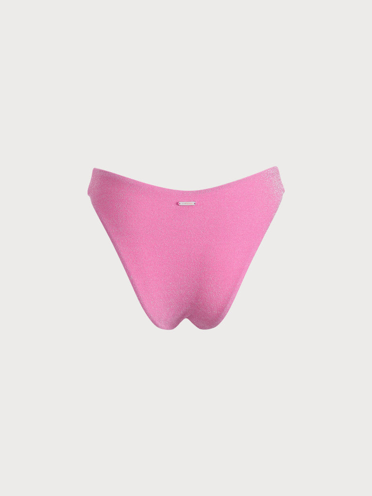 Pink Lurex Bikini Bottom Sustainable Bikinis - BERLOOK