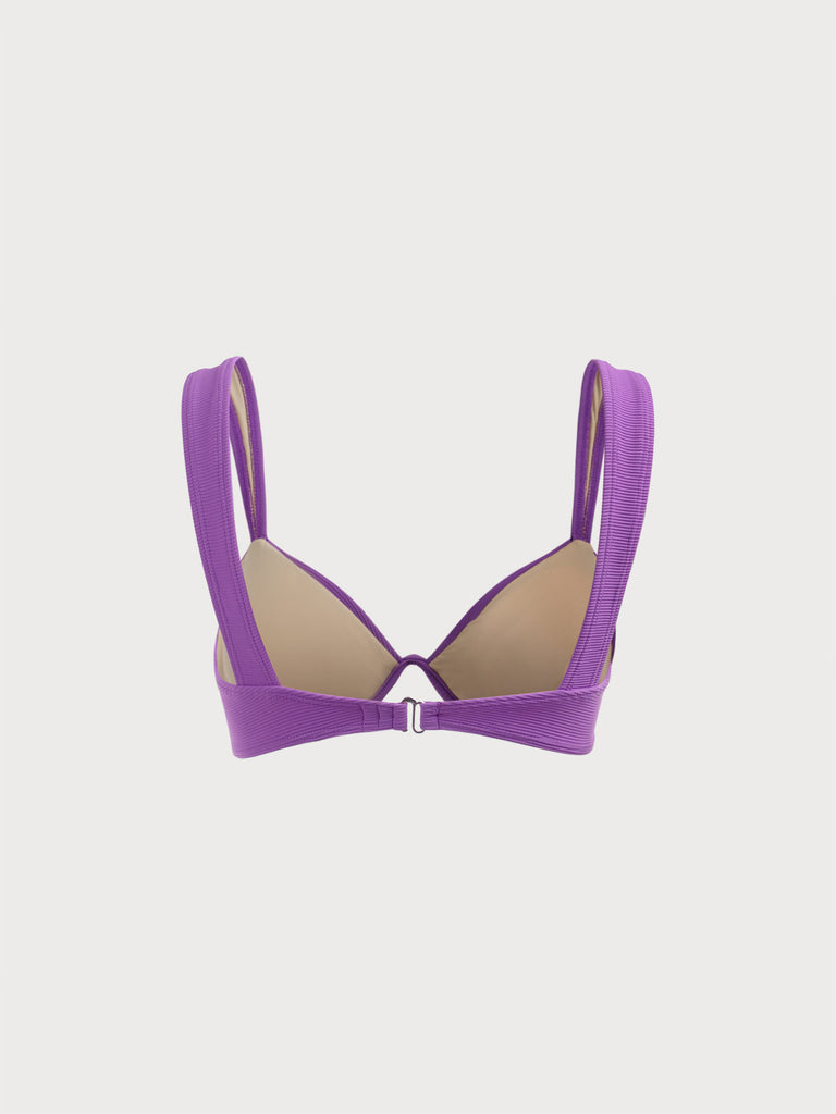 Purple Ruched Underwire Top Sustainable Bikinis - BERLOOK