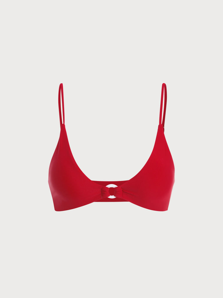 Red O-Ring Bikini Top Red Sustainable Bikinis - BERLOOK
