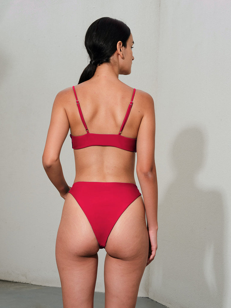 Red O-Ring Bikini Top Sustainable Bikinis - BERLOOK