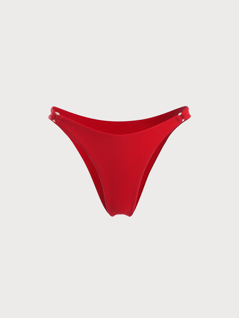 Red O-Ring High Cut Bikini Bottom Sustainable Bikinis - BERLOOK