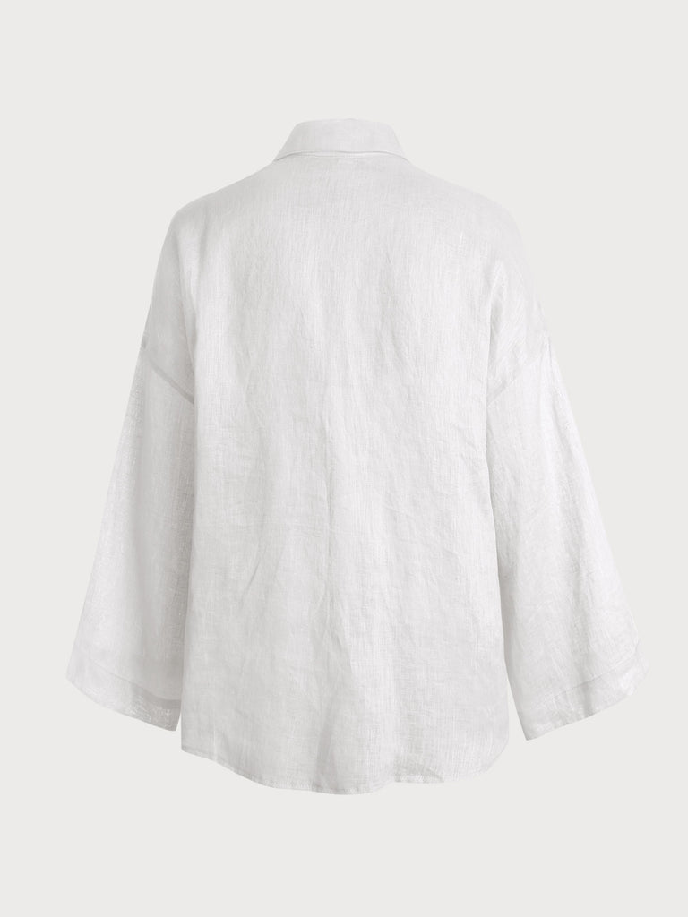 Solid Pocket Flax Shirt Sustainable Cover-ups - BERLOOK