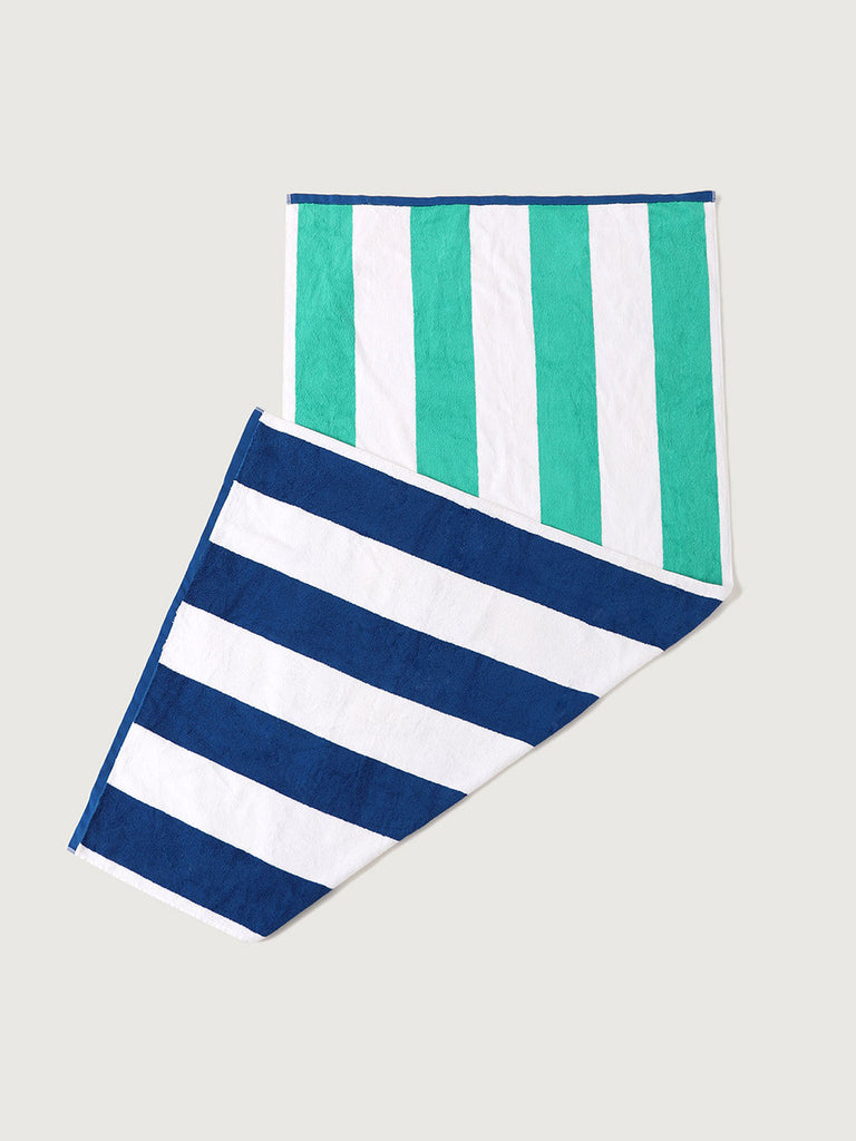 Striped Color Block Beach Towel Sustainable Beach Accessories - BERLOOK