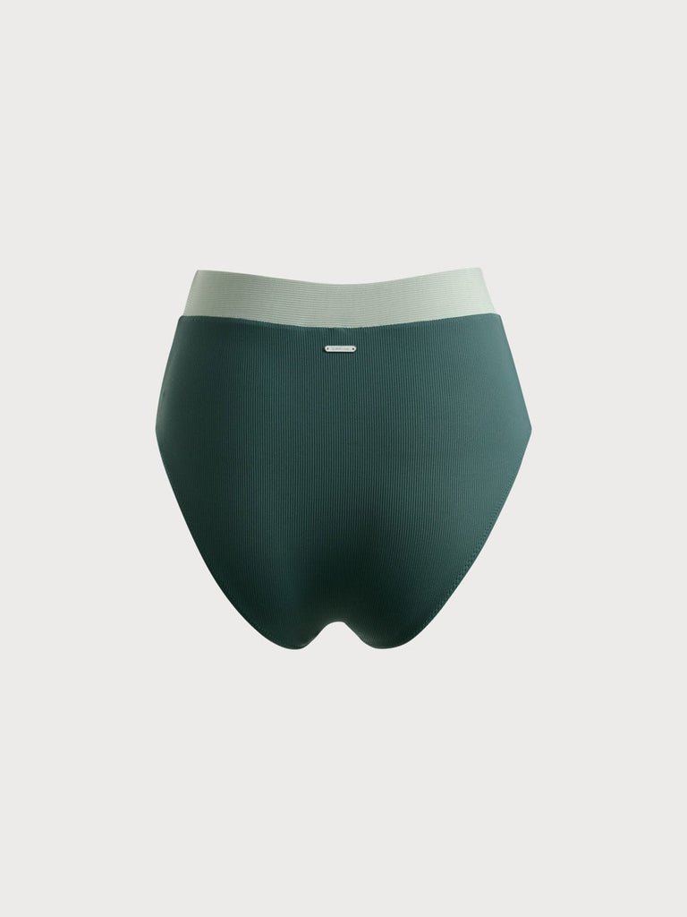 BERLOOK - Sustainable Bikini Bottoms _ Color Block High Waist Bikini Bottom