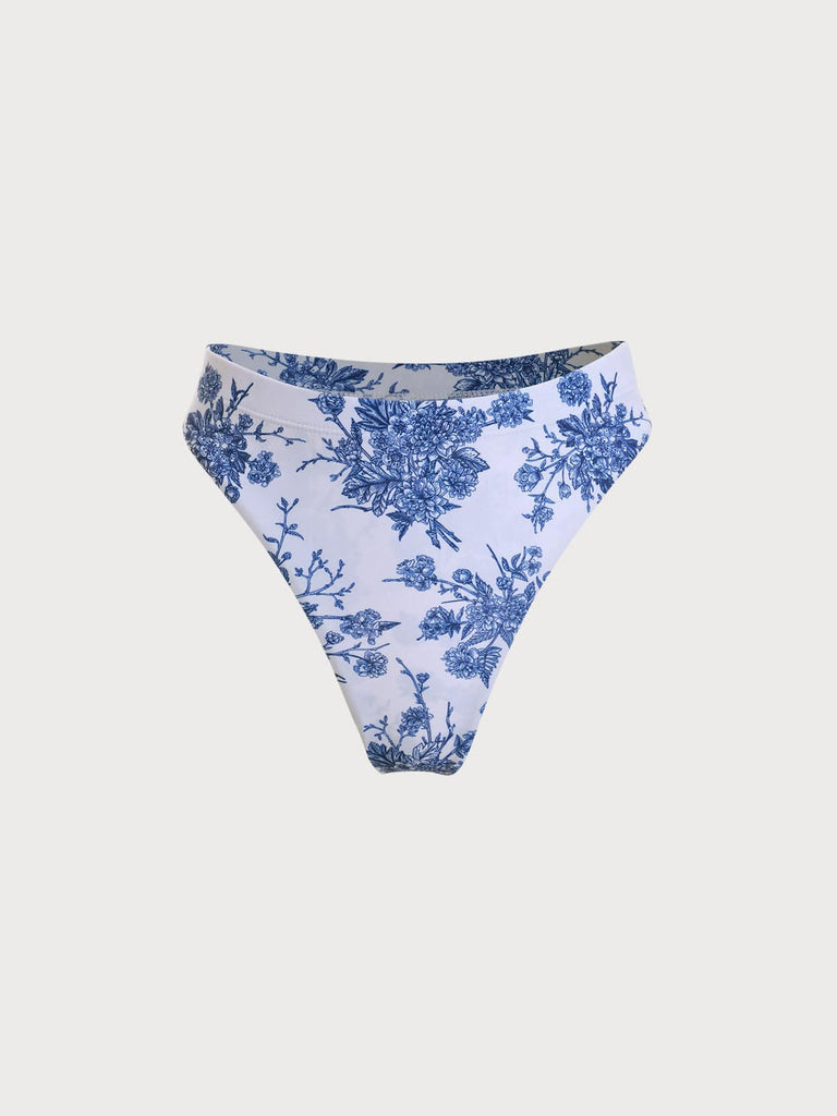 Floral Bikini Bottom & Reviews - Blue - Sustainable Bikinis | BERLOOK