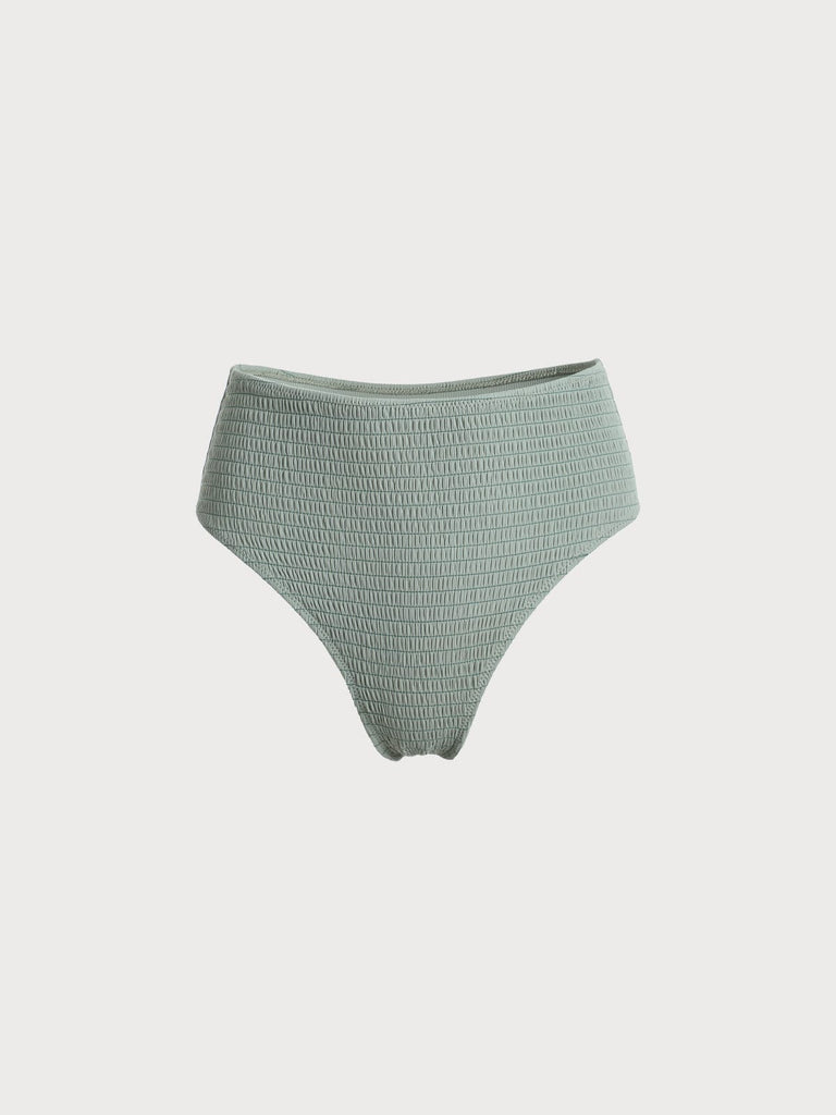 BERLOOK - Sustainable Bikini Bottoms _ Green / XS Shirred Bikini Bottom
