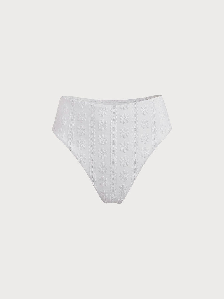 BERLOOK - Sustainable Bikini Bottoms _ White / XS Solid Textured Bikini Bottom