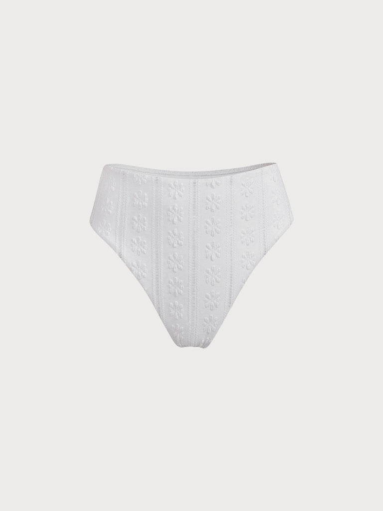 BERLOOK - Sustainable Bikini Bottoms _ White / XS Solid Textured Bikini Bottom