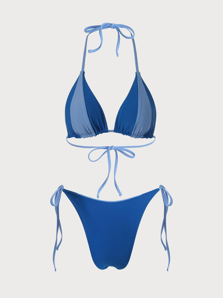 BERLOOK - Sustainable Bikini Sets _ Color Block Reversible String Bikini Set