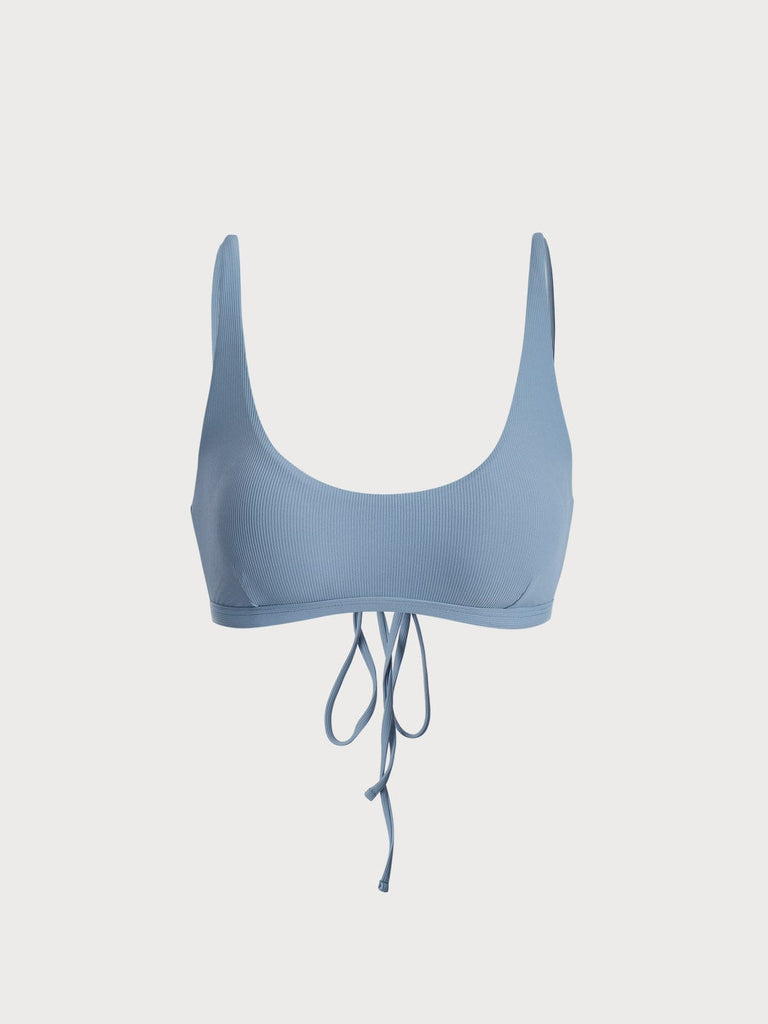 BERLOOK - Sustainable Bikini Tops _ Blue / XS Crisscross Tie Backless Bikini Top