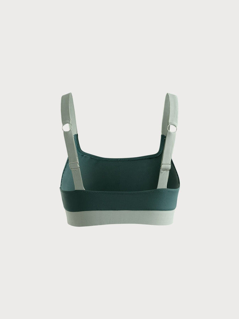 BERLOOK - Sustainable Bikini Tops _ Color Block Ribbed Bikini Top