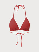 BERLOOK - Sustainable Bikini Tops _ Halter Reversible Bikini Top-Red