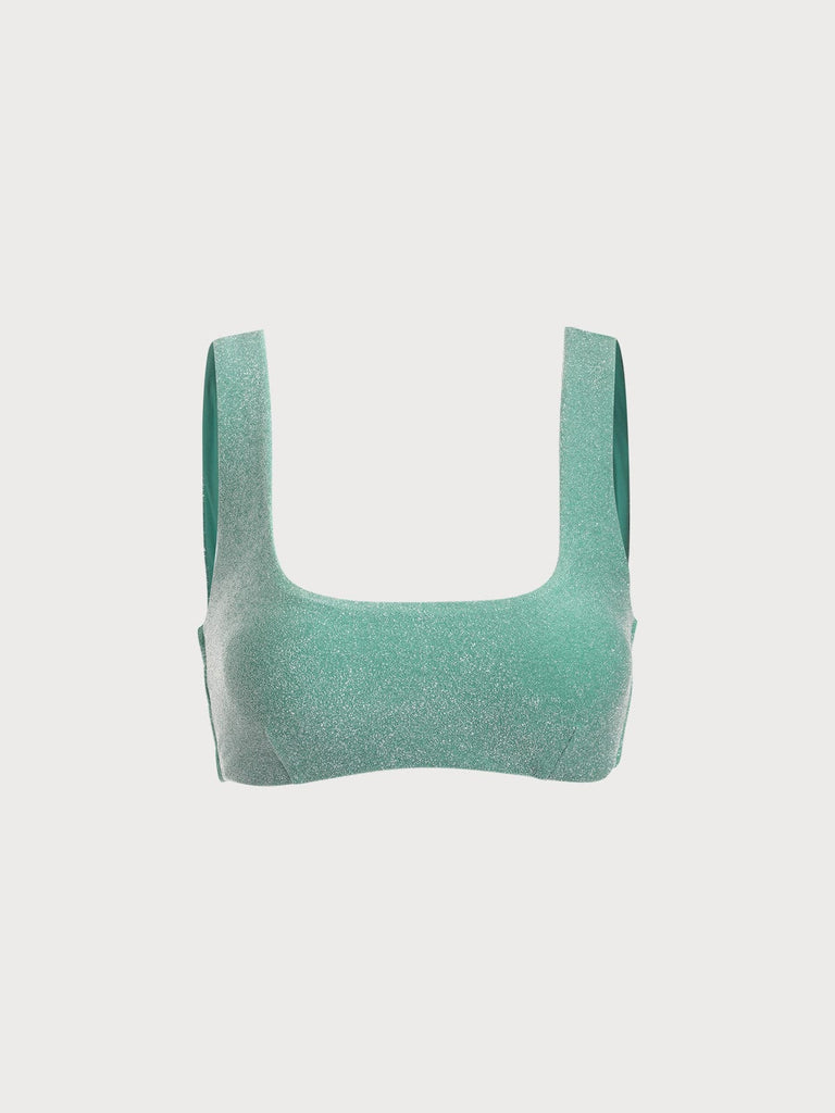 BERLOOK - Sustainable Bikini Tops _ Lurex U Neck Bikini Top