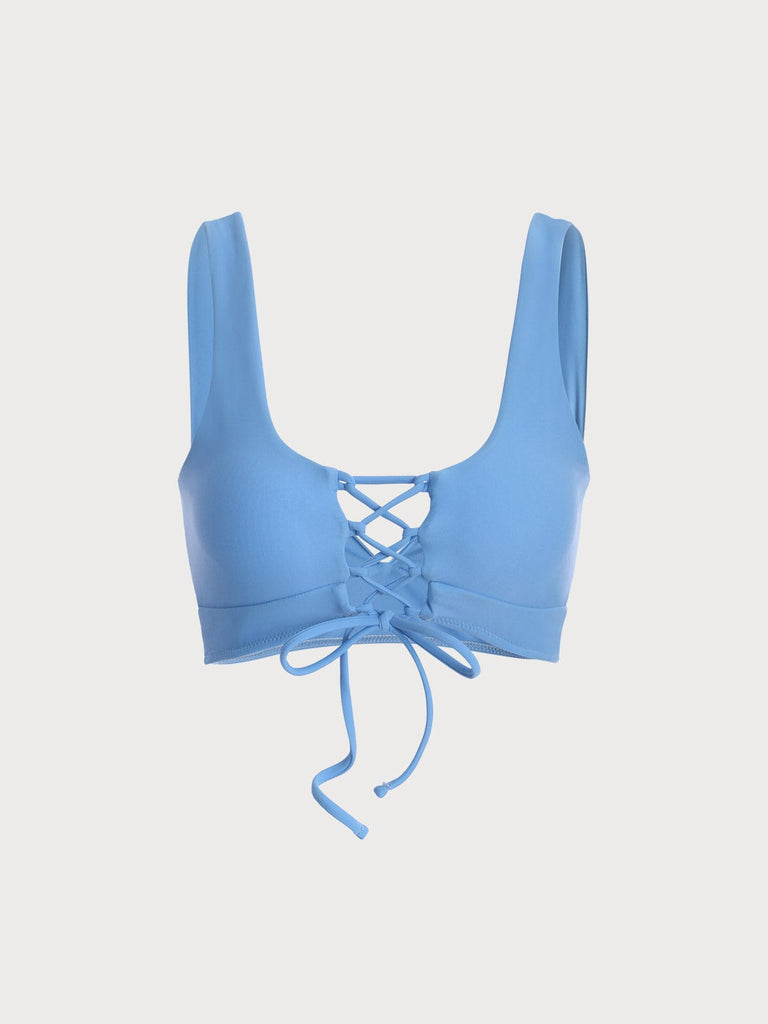 BERLOOK - Sustainable Bikini Tops _ Solid Tie Back Bikini Top