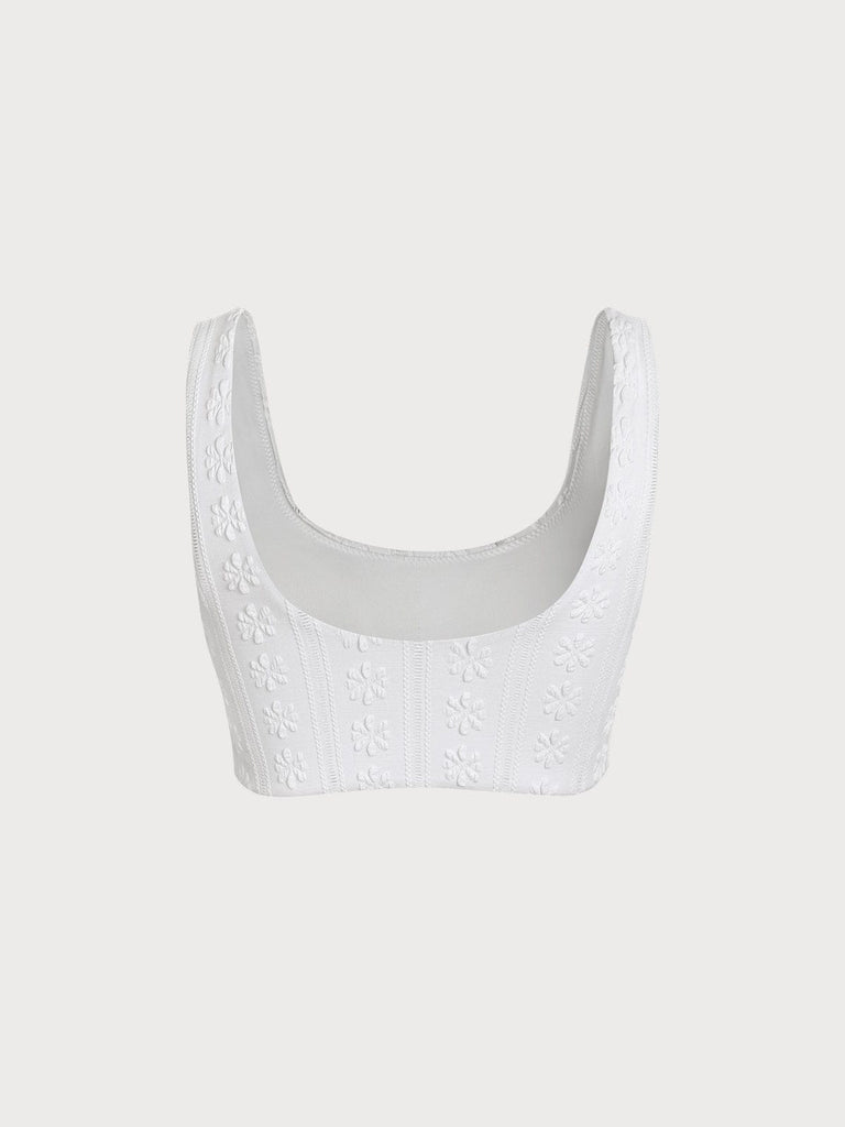 BERLOOK - Sustainable Bikini Tops _ Textured Scoop Neck Bikini Top