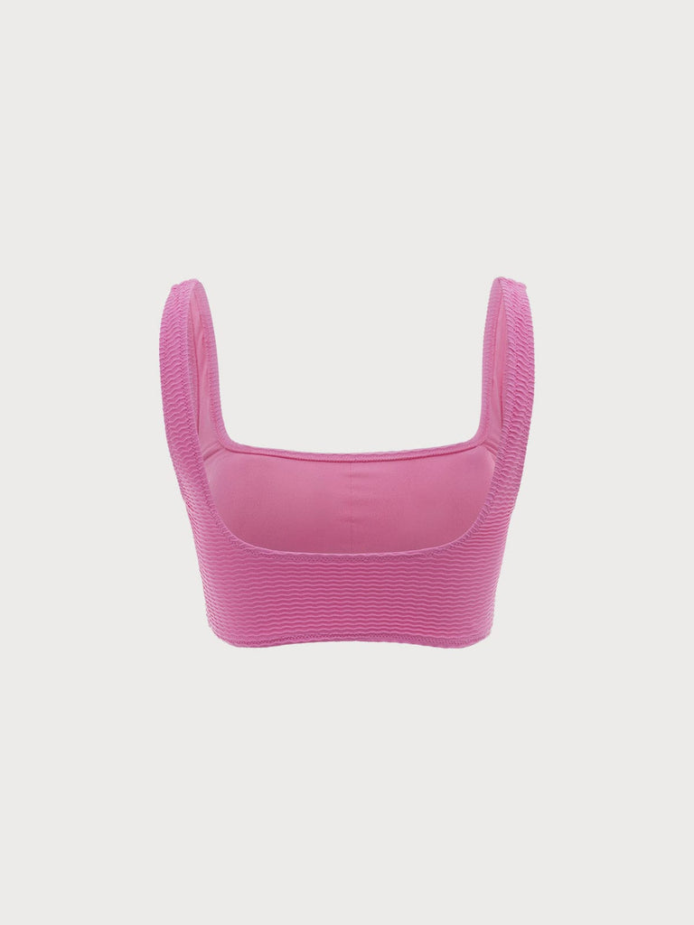 BERLOOK - Sustainable Bikini Tops _ Wave Textured Solid Bikini Top