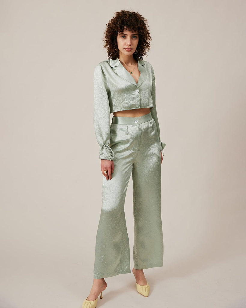 BERLOOK - Sustainable Blouses&Shirts _ Lapel Bandage Crop Shirt