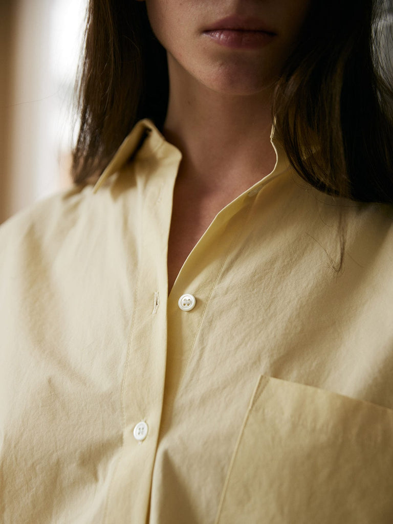 BERLOOK - Sustainable Blouses&Shirts _ Lapel Hollow Out Back Cotton Blouse