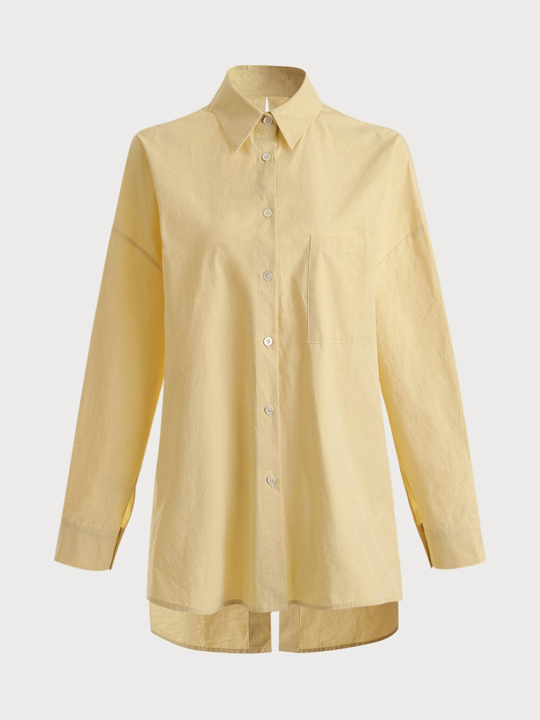 BERLOOK - Sustainable Blouses&Shirts _ Lapel Hollow Out Back Cotton Blouse