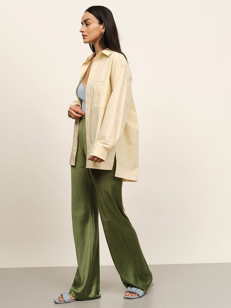 BERLOOK - Sustainable Blouses&Shirts _ Lapel Hollow Out Back Cotton Blouse