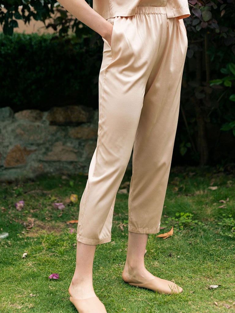 BERLOOK - Sustainable Bottoms _ Apricot / S Solid Color Pocket Straight Pants