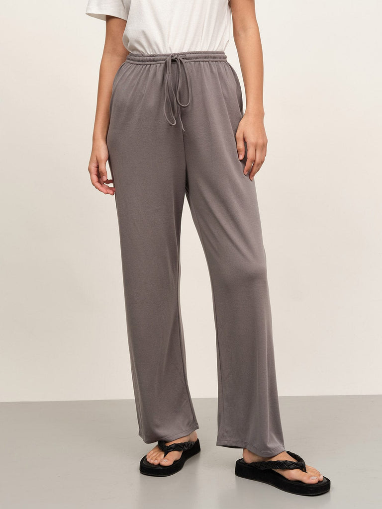 BERLOOK - Sustainable Bottoms _ Grey / S TENCEL™ Modal Straight Pants