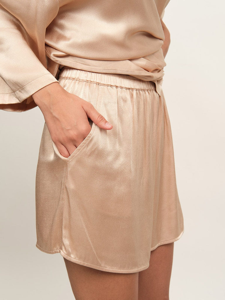BERLOOK - Sustainable Bottoms _ Khaki / S Solid Color High Waist Shorts