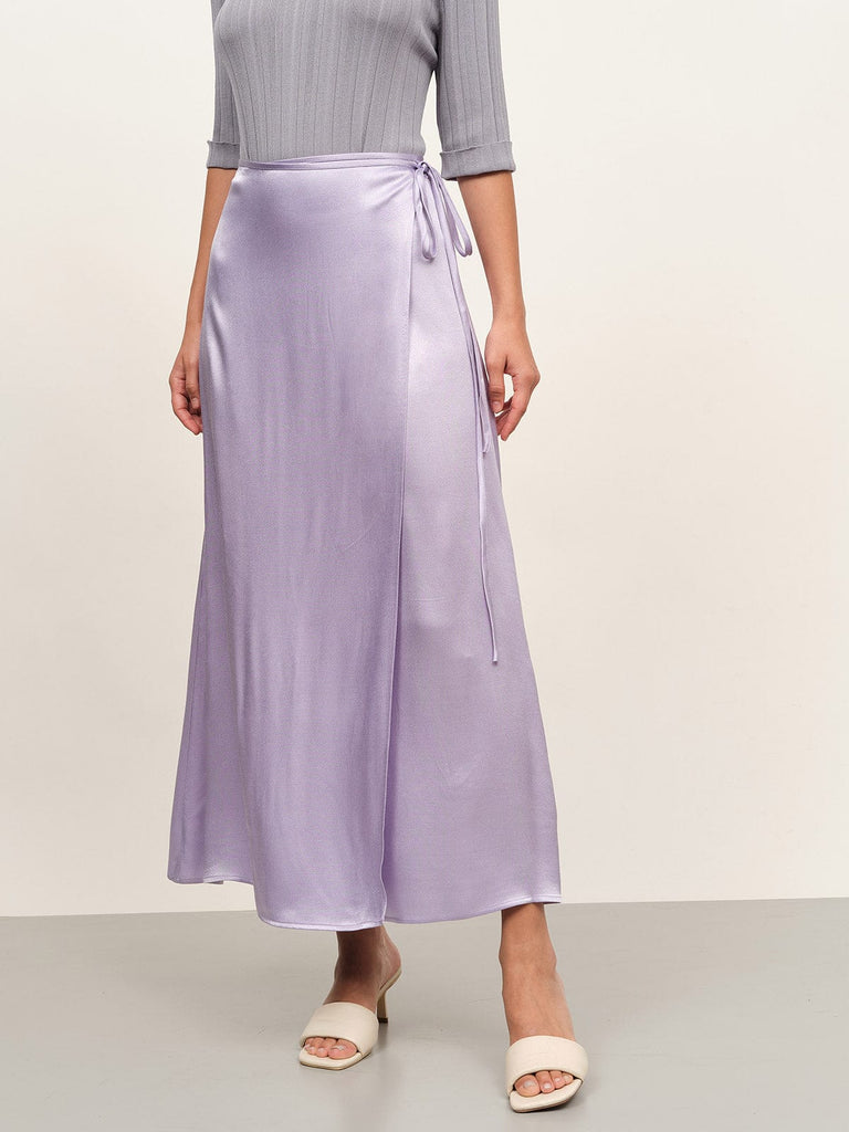 BERLOOK - Sustainable Bottoms _ Purple / S Solid Color Wrap Skirt