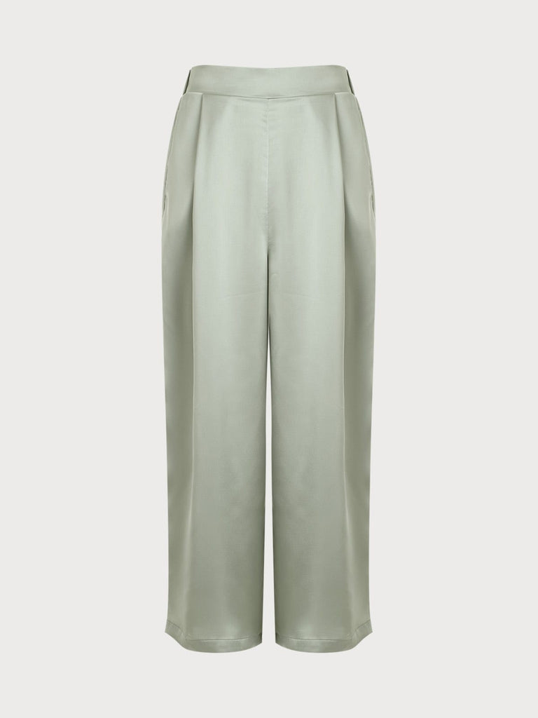 BERLOOK - Sustainable Bottoms _ Solid Color Elastic Waist Pants