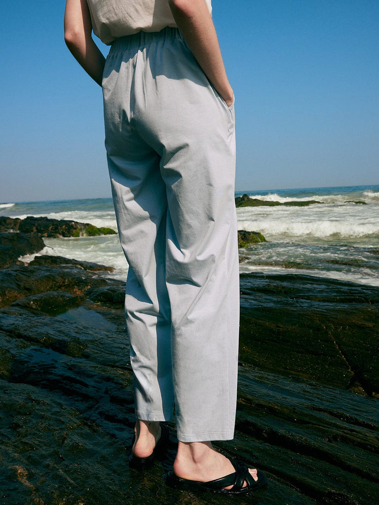 BERLOOK - Sustainable Bottoms _ Solid Color Pocket Cotton Pegged Pants