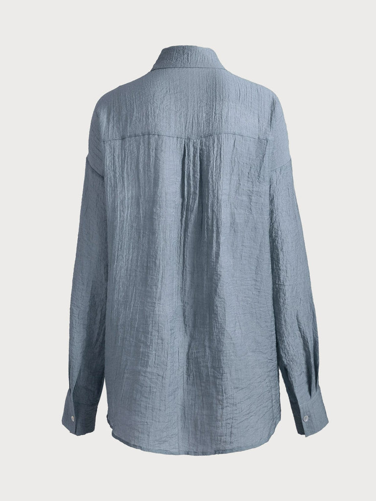 BERLOOK - Sustainable Cover-ups _ Blue / One Size Solid Button Cover-Up