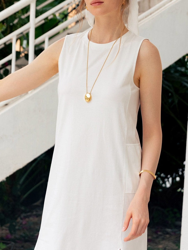 BERLOOK - Sustainable Dresses _ Side Split Cotton Tank Dress