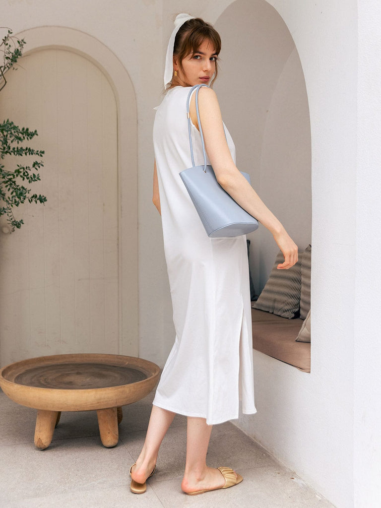 BERLOOK - Sustainable Dresses _ Side Split Cotton Tank Dress