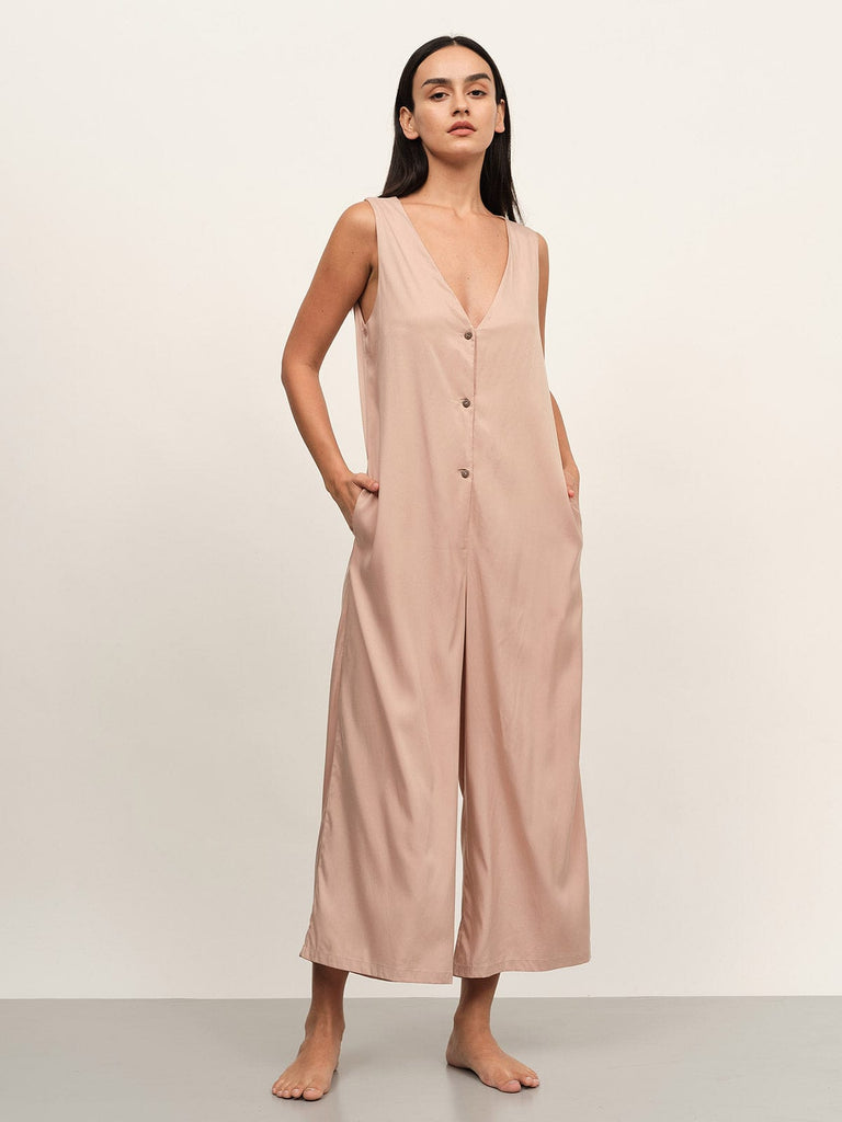 BERLOOK - Sustainable Jumpsuits & Rompers _ Button Up Solid Jumpsuit