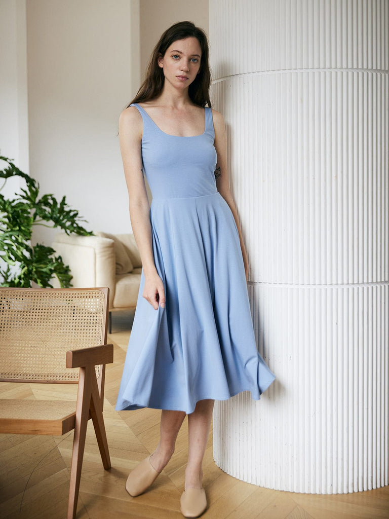 BERLOOK - Sustainable Midi Dresses _ Blue / S Solid Color TENCEL™ Modal Fibers Sling Dress