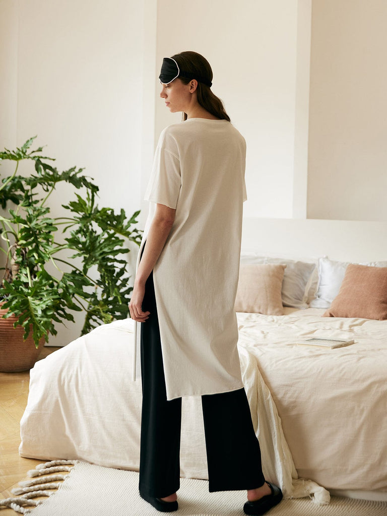 BERLOOK - Sustainable Midi Dresses _ Side Split Cotton Tee Dress