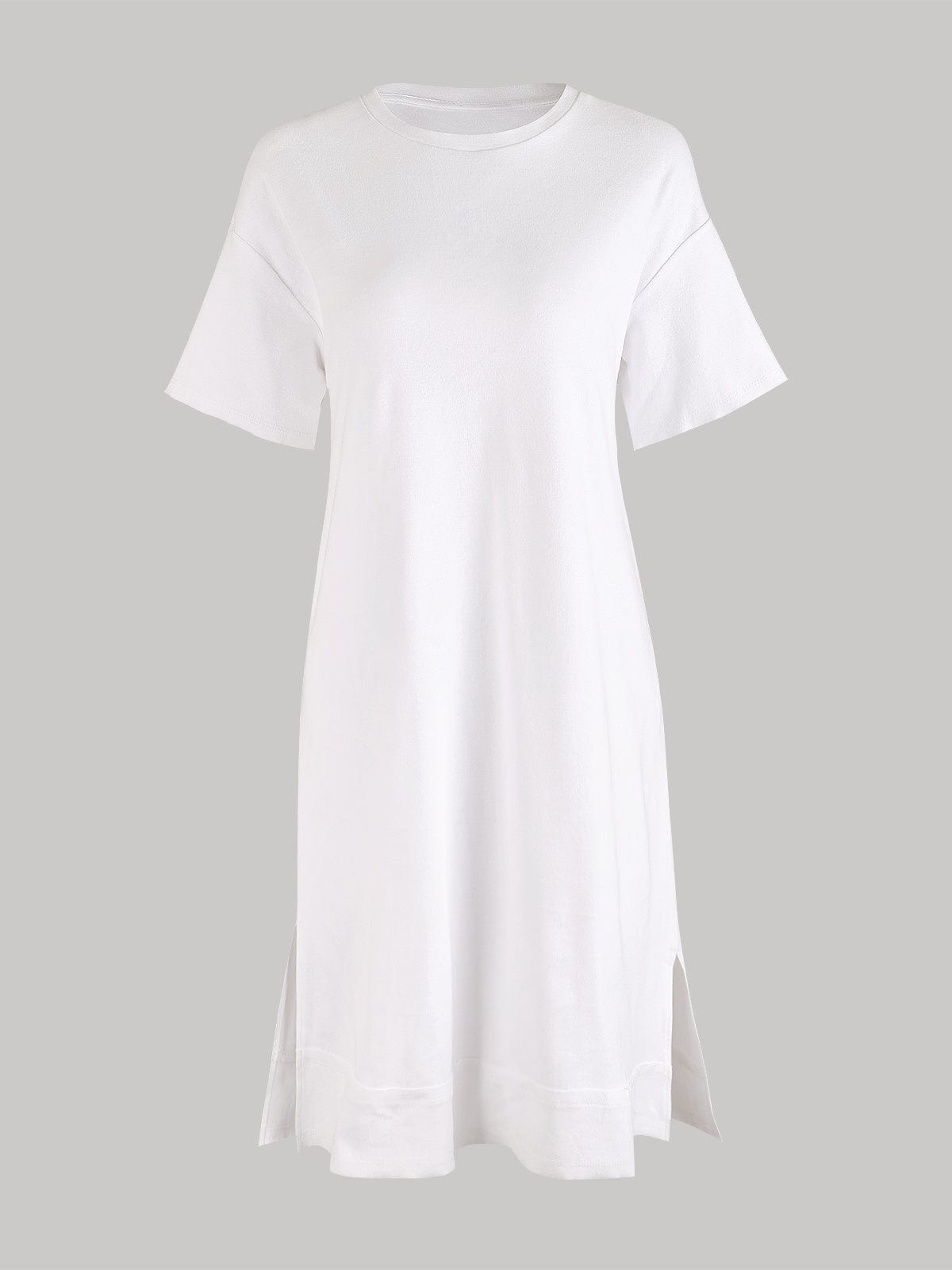 Solid Color Tee Dress Reviews White Sustainable Dresses BERLOOK