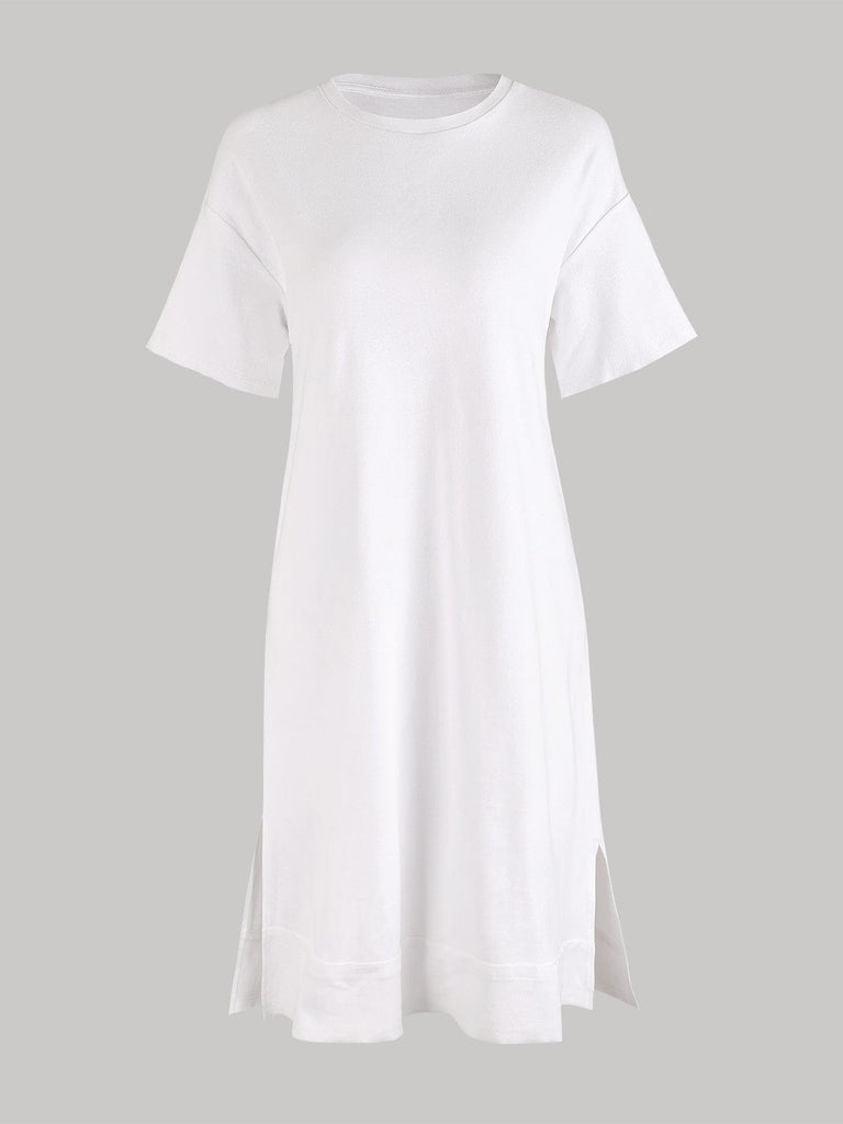 BERLOOK - Sustainable Midi Dresses _ Solid Color BCI Cotton Tee Dress