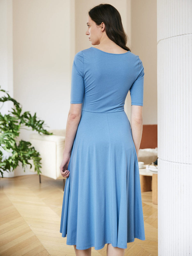 BERLOOK - Sustainable Midi Dresses _ Solid Color TENCEL™ Modal Fibers Midi Dress