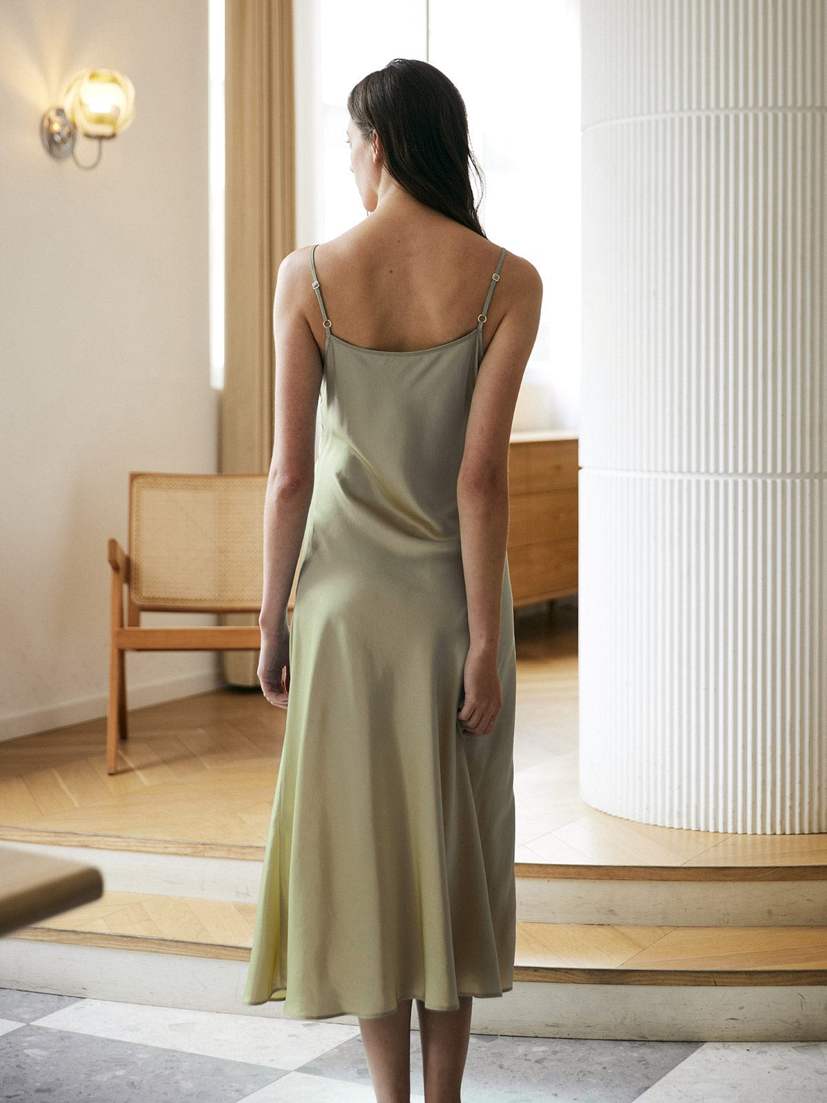 Vintage Solid Color Cami Dress Reviews Green Sustainable