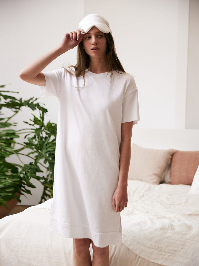 BERLOOK - Sustainable Midi Dresses _ White / S Solid Color BCI Cotton Tee Dress