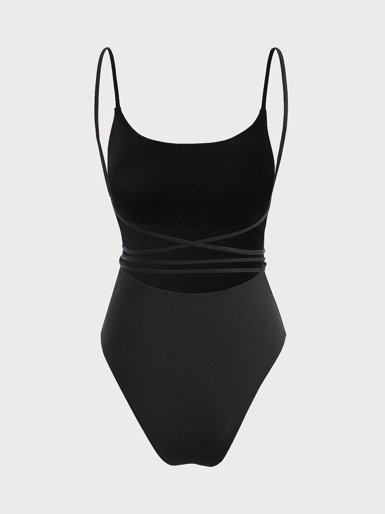 BERLOOK - Sustainable One-Pieces _ Backless Tie One-Piece Swimsuit